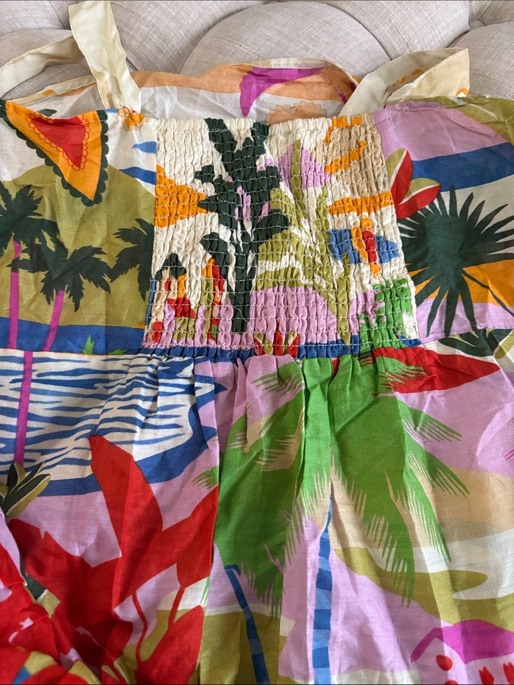 Vibrant Multicolor Tropical Swim Coverup Dress - Picture 3 of 7